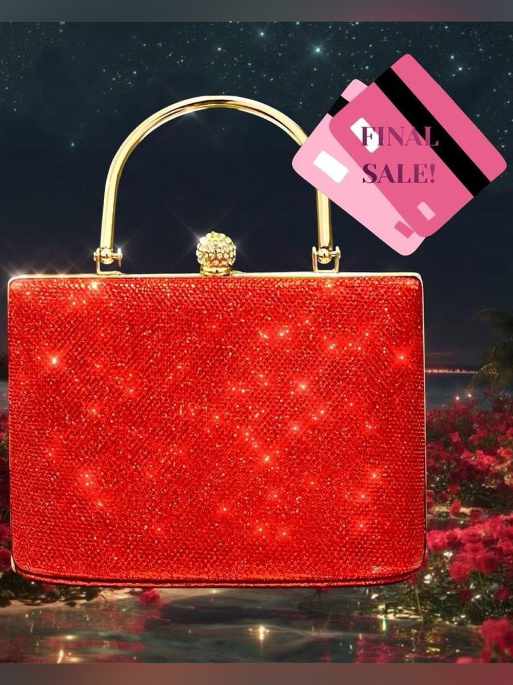 Y2K Vintage Sparkle Clutch Purse